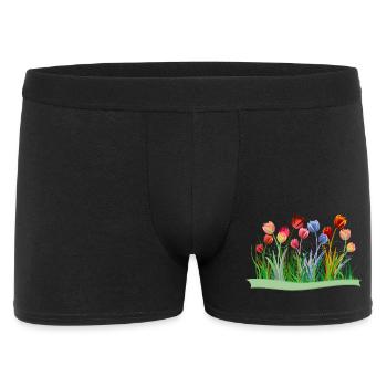 Imaginative colorful tulips on spring meadow - Men's Boxer Shorts - black - Front