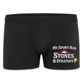 Curling Funny Sweep Hard Broom Cardio - Men's Boxer Shorts - black - Front