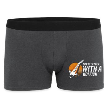 Life Is Better With a Koi Fish Positive Pond - Men's Boxer Shorts - charcoal grey - Front