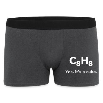 C8H8 Cuban Molecule Chemistry – Yes It's a Cube - Männer Boxer Shorts - Anthrazit - Vorne