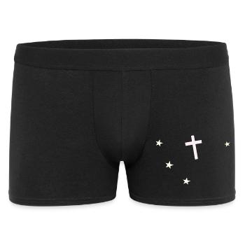 Cross and stars: nocturnal faith - Men's Boxer Shorts - black - Front