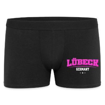 Lübeck Germany Retro Neon Logo Print - Men's Boxer Shorts - black - Front