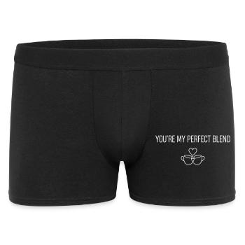 Perfect Blend Valentine – Coffee Lovers White - Männer Boxer Shorts - Schwarz - Vorne