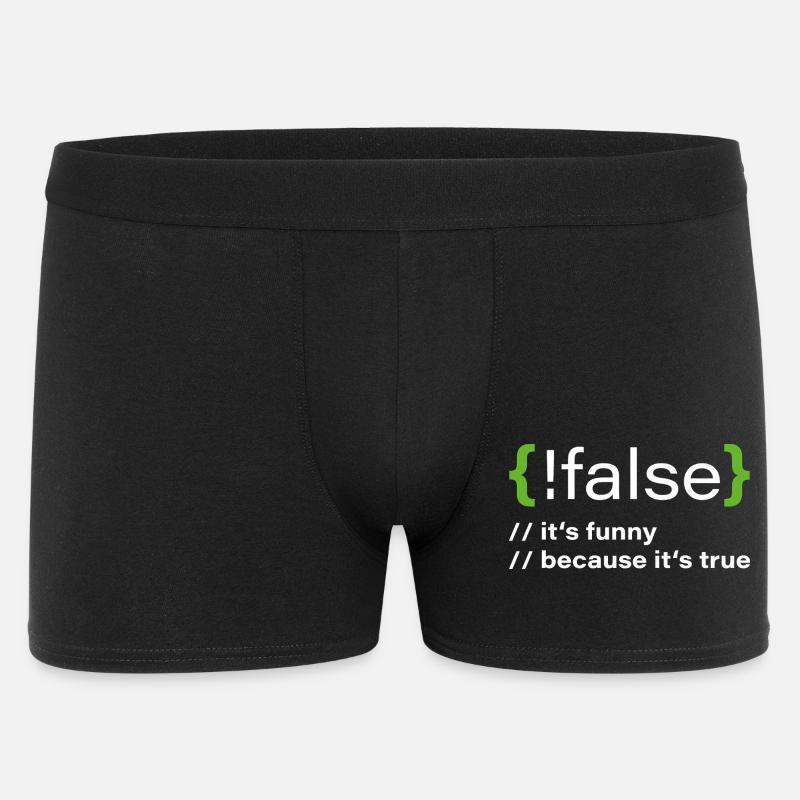 false – Funny programmer saying - Men's Boxer Shorts - black