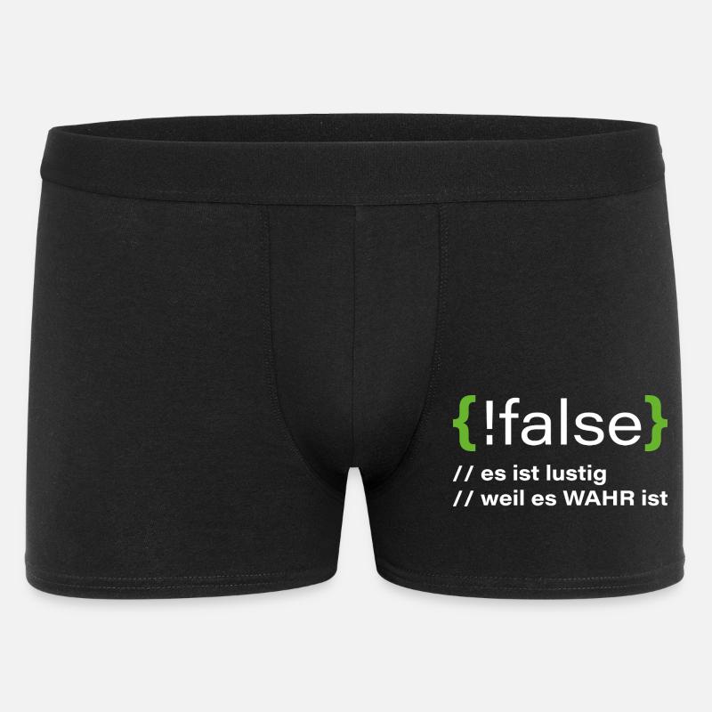 false - Lustiger Programmierer Spruch - Männer Boxer Shorts - Schwarz