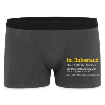 Retired Definition Funny Retiree Gift - Men's Boxer Shorts - charcoal grey - Front