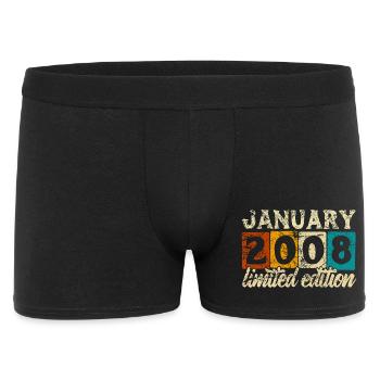 Limited Edition January 2008 Geburtstag Geschenk - Männer Boxer Shorts - Schwarz - Vorne