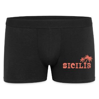 Coucher de soleil de Sicilia Palm Island - Boxer Homme - noir - Devant