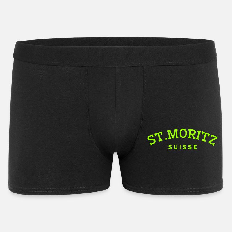 St. Moritz - Suisse - Schweiz - Swiss - Männer Boxer Shorts - Schwarz