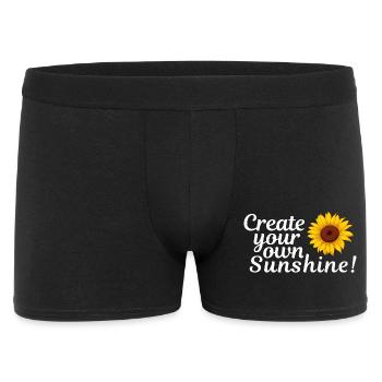 Sonnenblumen-Feeling: Deine eigene Sonne - Männer Boxer Shorts - Schwarz - Vorne