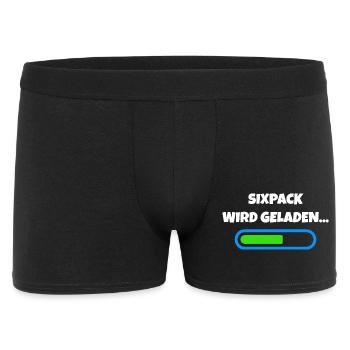 Sixpack wird geladen - Fitness Fortschritt - Männer Boxer Shorts - Schwarz - Vorne