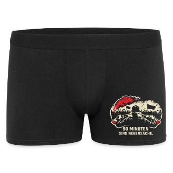 Fußball Fan Shirt – 90 Minuten sind Nebensache - Männer Boxer Shorts - Schwarz - Vorne