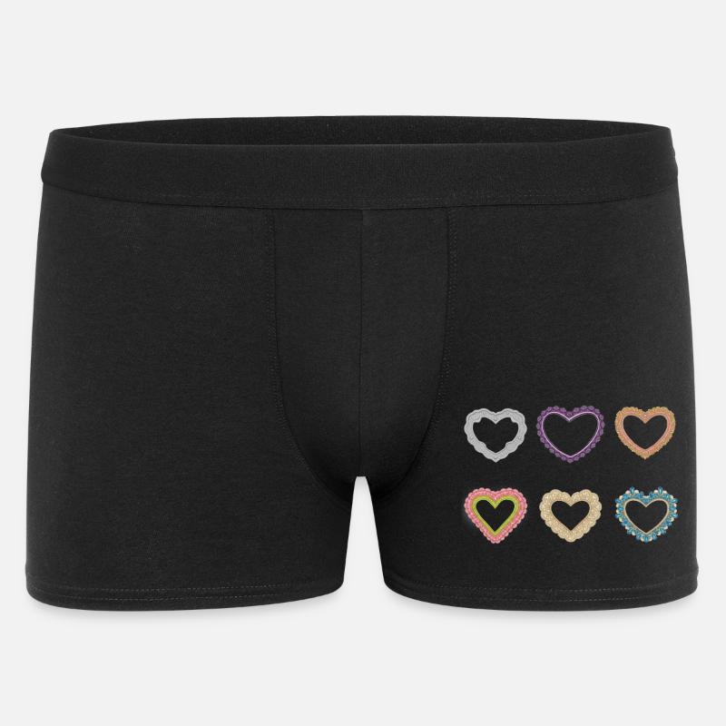 Cœurs en dentelle en filigrane - Boxer Homme - noir