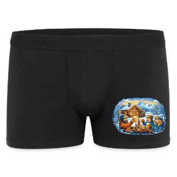 Après ski hut – winter holiday with friends - Men's Boxer Shorts - black - Front