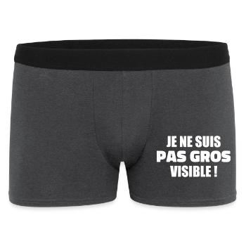 Humour : Je ne suis pas gros, je suis visible ! - Boxer Homme - charbon - Devant