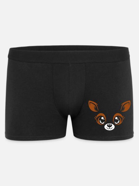 Deer | Big Face Costume Carnival Disguise - Men's Boxer Shorts - black