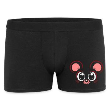 Souris | Déguisement de carnaval en costume de grand visage - Boxer Homme - noir - Devant