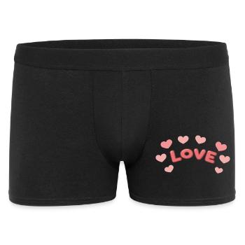 Love 3D Letters and Hearts - Men's Boxer Shorts - black - Front