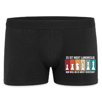 Retro Chess Pieces – Vintage Chess Design - Men's Boxer Shorts - black - Front