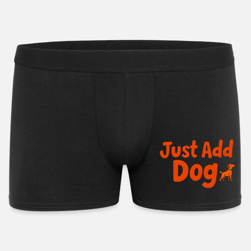 Füge einfach Hundeabdruck hinzu - Männer Boxer Shorts - Schwarz