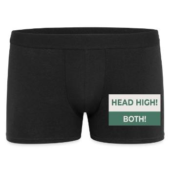 HEAD HIGH. BOTH. – Cheeky statement design - Men's Boxer Shorts - black - Front