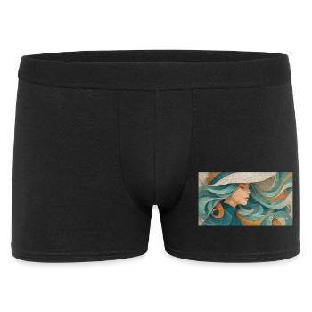 Flowing Color Portrait Turquoise - Men's Boxer Shorts - black - Front