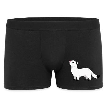 Cute curious ermine minimalist style - Men's Boxer Shorts - black - Front