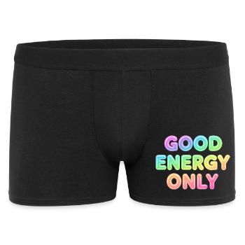 Good Energy Only – Positive Statement Typography - Men's Boxer Shorts - black - Front
