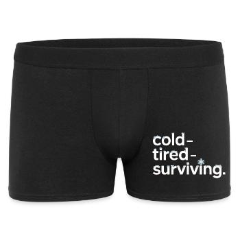 cold tired surviving winter saying for - Men's Boxer Shorts - black - Front