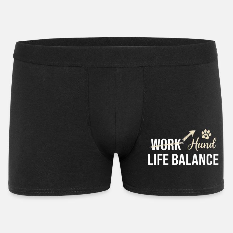 Hund und Arbeit Lebensbalance - Männer Boxer Shorts - Schwarz