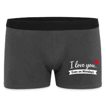Je t’aime même les lundis - Boxer Homme - charbon - Devant