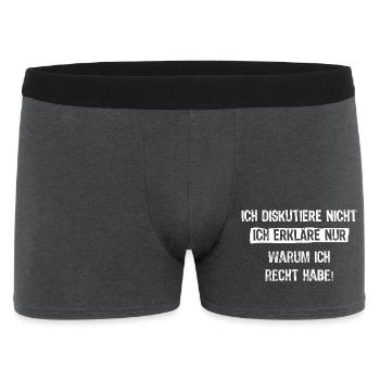 I don't discuss, I just explain why I - Men's Boxer Shorts - charcoal grey - Front