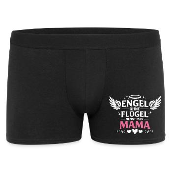 Engel Ohne Flügel nennt man Mama - Männer Boxer Shorts - Schwarz - Vorne