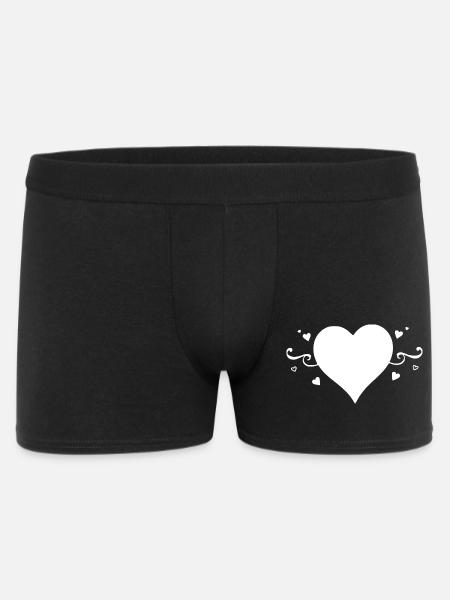 Cadeau de la Saint-Valentin Heart White - Boxer Homme - noir