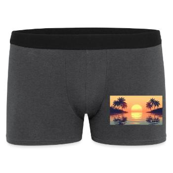 Coucher de soleil sur une île tropicale - Boxer Homme - charbon - Devant