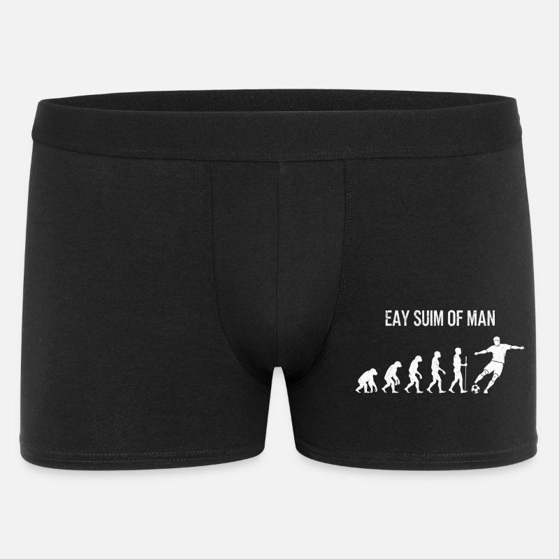 Fußball Evolution - Retro Soccer Spieler Design - Männer Boxer Shorts - Schwarz