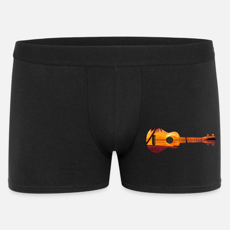 Hawaiian Ukulele Uke Beach Sunset - Männer Boxer Shorts - Schwarz