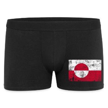 Groenland / Drapeau du Groenland Grunge Rétro Vintage - Boxer Homme - noir - Devant
