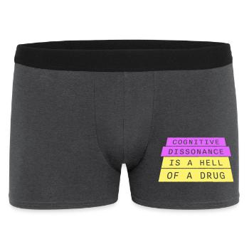 Cognitive Dissonance Is A Hell Of A Drug Saying - Men's Boxer Shorts - charcoal grey - Front