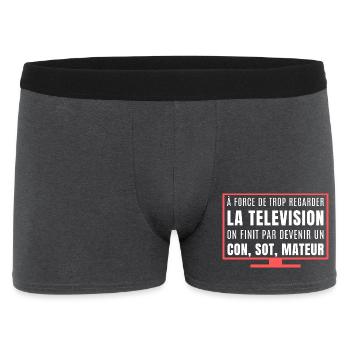 You watch too much TV - Men's Boxer Shorts - charcoal grey - Front