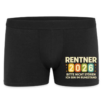 Rentner 2026 Ruhestand Bitte Nicht Stören - Männer Boxer Shorts - Schwarz - Vorne