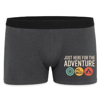 Just Here for the Adventure - Men's Boxer Shorts - charcoal grey - Front