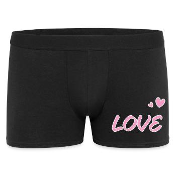 Pastellliebe und gezeichnete Herzen - Männer Boxer Shorts - Schwarz - Vorne