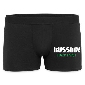 Russian Hacktivist Cyber Security Design - Männer Boxer Shorts - Schwarz - Vorne