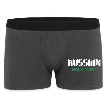 Conception de cybersécurité par hacktiviste russe - Boxer Homme - charbon - Devant