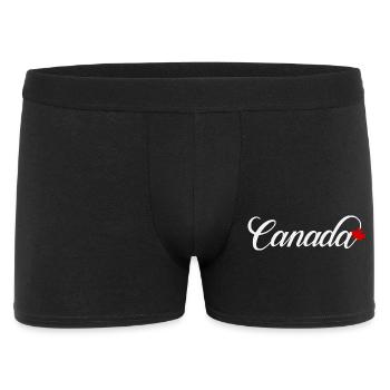 Écriture canadienne avec feuille d’érable - Boxer Homme - noir - Devant