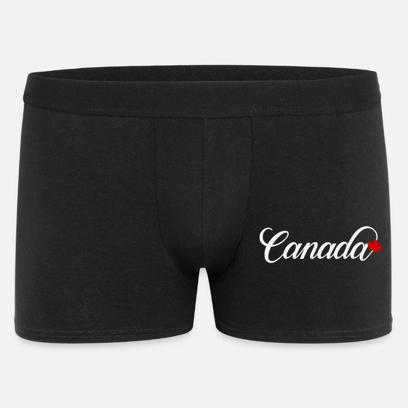 Écriture canadienne avec feuille d’érable - Boxer Homme - noir