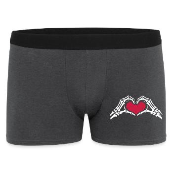 Skeleton Hands Heart Love Valentine's Day - Men's Boxer Shorts - charcoal grey - Front