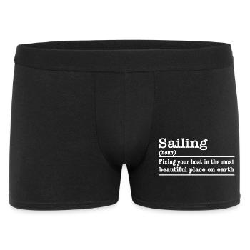 Segeln lustiger Spruch für Segler - Männer Boxer Shorts - Schwarz - Vorne