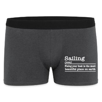 Segeln lustiger Spruch für Segler - Männer Boxer Shorts - Anthrazit - Vorne